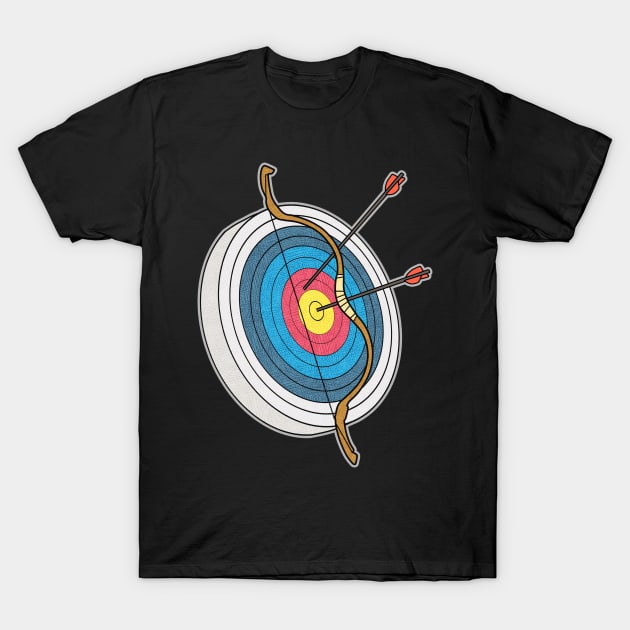 Archery Gift Print Archer Bow And Arrows Print T-Shirt by Linco